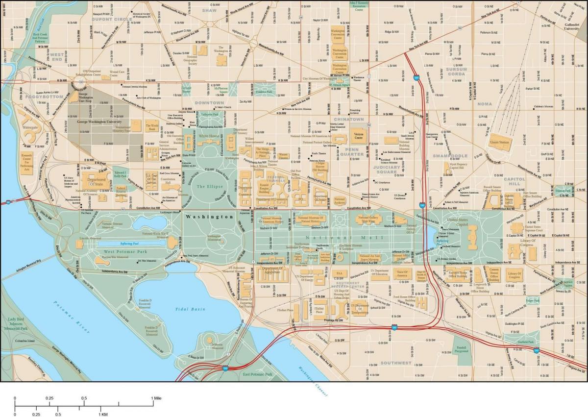 Mapa das ruas de Washington DC